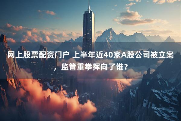 网上股票配资门户 上半年近40家A股公司被立案，监管重拳挥向了谁？